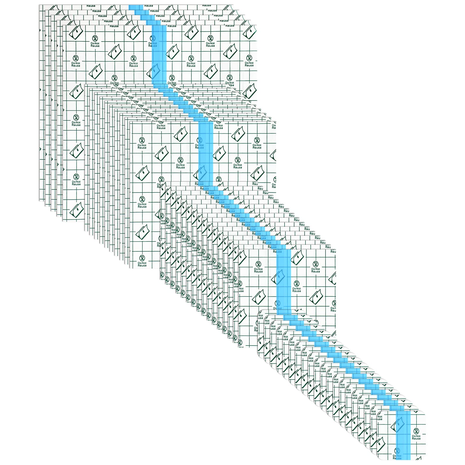 BBTO 100 Pcs Transparent Stretch Adhesive Bandage Waterproof Clear Tattoo Aftercare Patches Cover Protective Shower Film Wrap, 4 Sizes(2, 4, 6, 8 Inch)