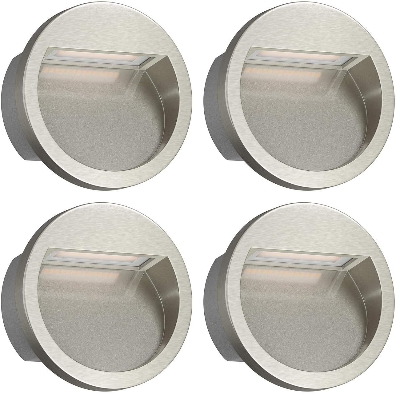 ledscom.de LED Wall Light Nola, Outdoor, Metallic Lacquered, 105mm Ø, Warm White, 3000K, 3W =21W, 200lm, 4pcs.