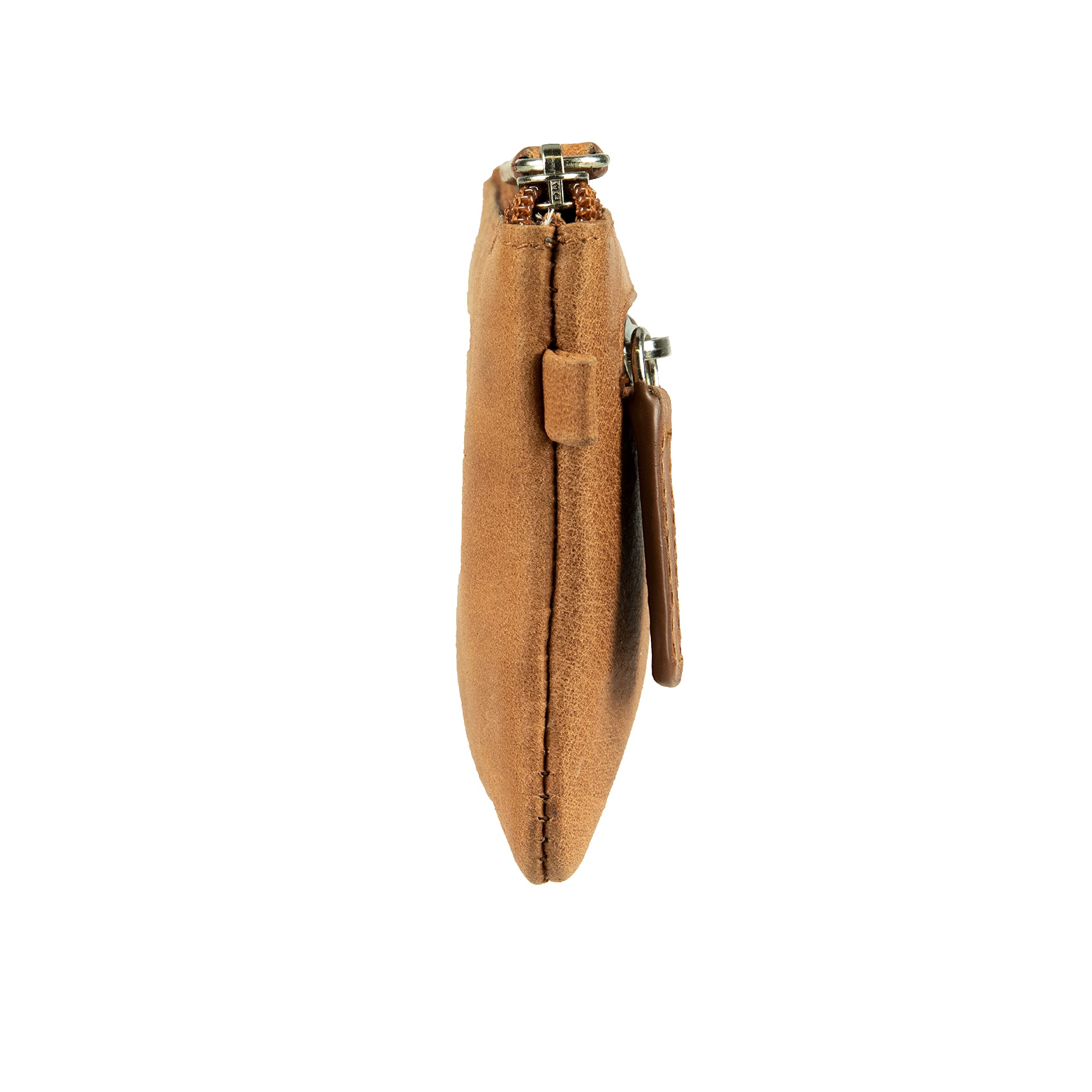 bugatti Volo Porte-clés Cuir avec Compartiment pièces et Anneaux – élégant Coffret Cadeau - Cognac