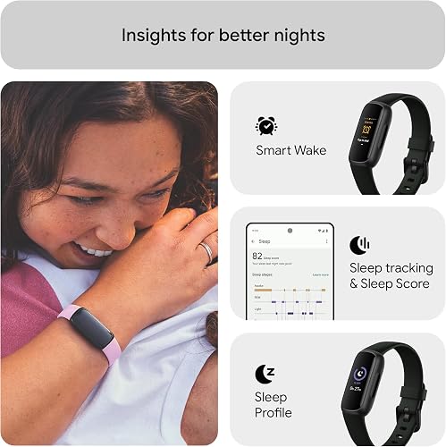 Google Fitbit Inspire 3 Activity Tracker with 6-months Premium Membership Included, up to 10 days battery life and Daily Readiness Score, Black/Midnight Zen - 6