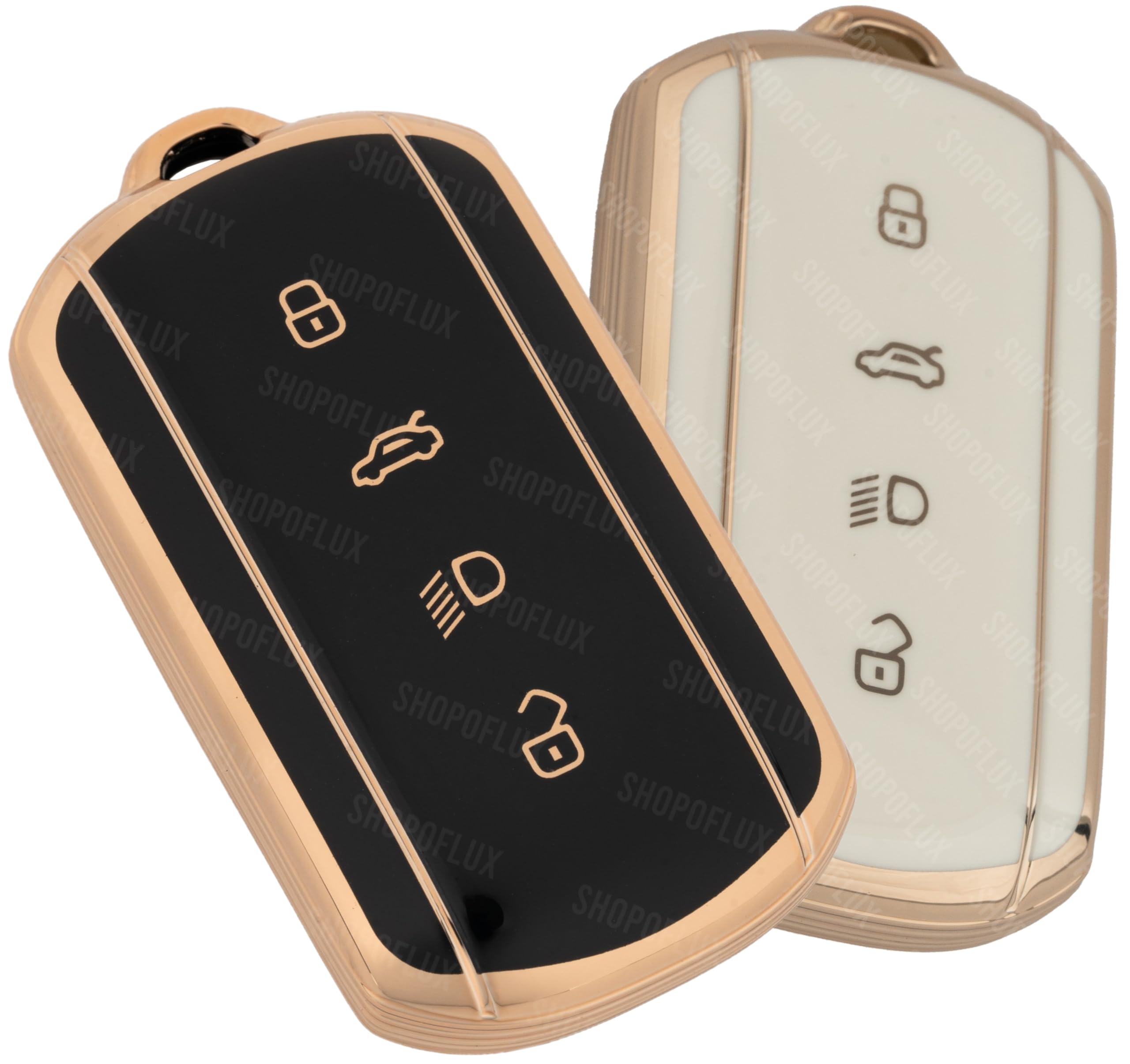 SHOPOFLUX TPU Key Cover Compatible with Tata Curvv | Curvv EV Electric 4 Button Smart Key Only (Pack 2 Black + White)-image-26