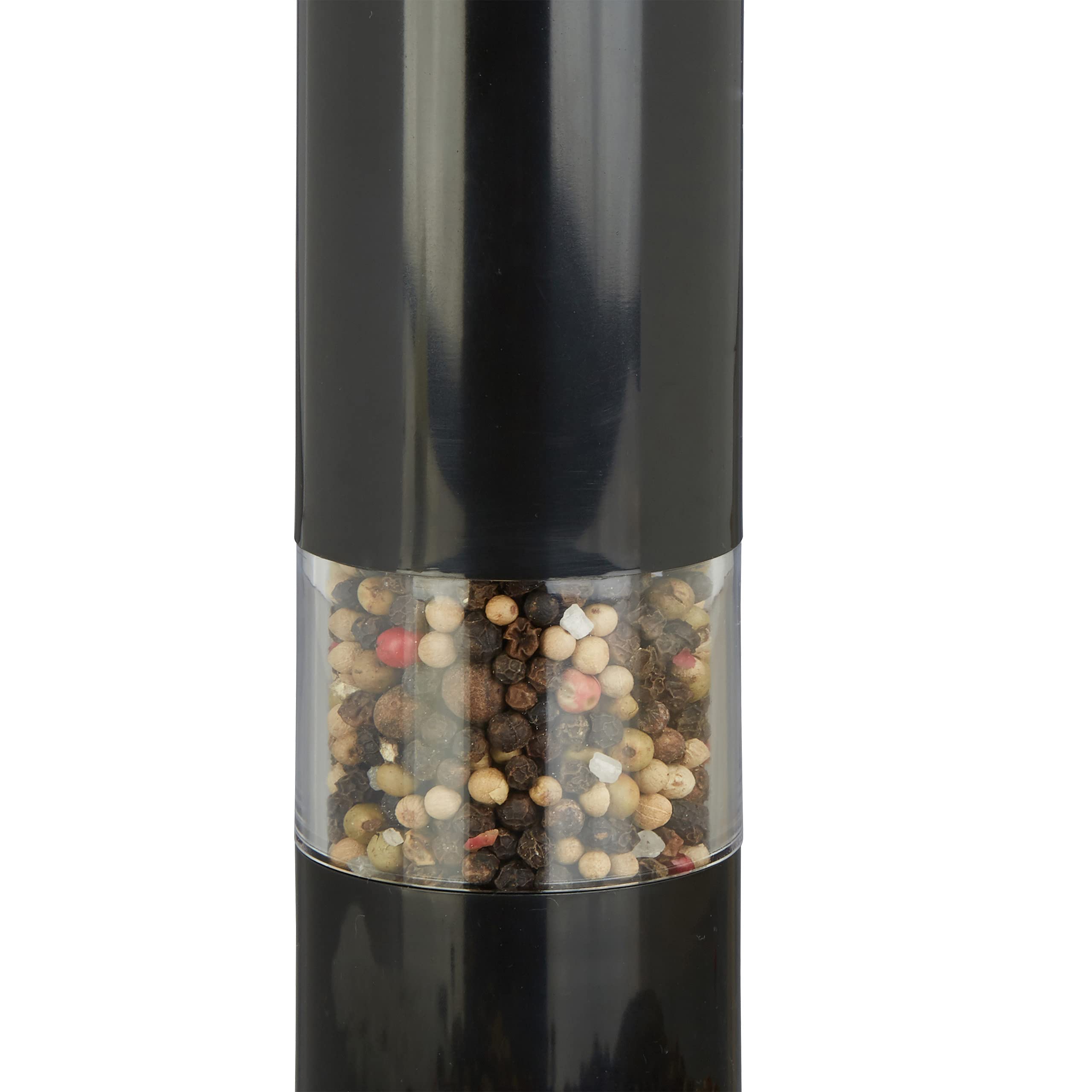 Relaxdays Set 2 Macina pepe elettrici con luce macinino per spezie in plastica a batterie nero/bianco