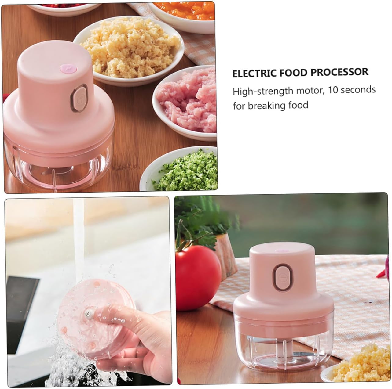 Electric Garlic Mincer Chopper Mini Portable Garlic Press Food Grinder Tool
