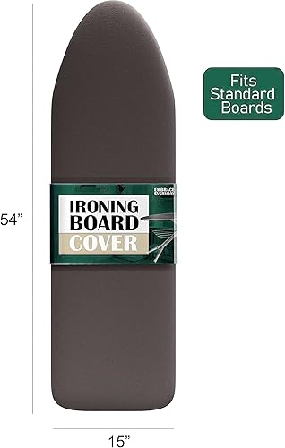 Miniatura 2 de Hearth & Harbor Funda para tabla de planchar y almohadilla de tamaño completo 15x54, acolchado grueso resistente a quemaduras con borde elástico,