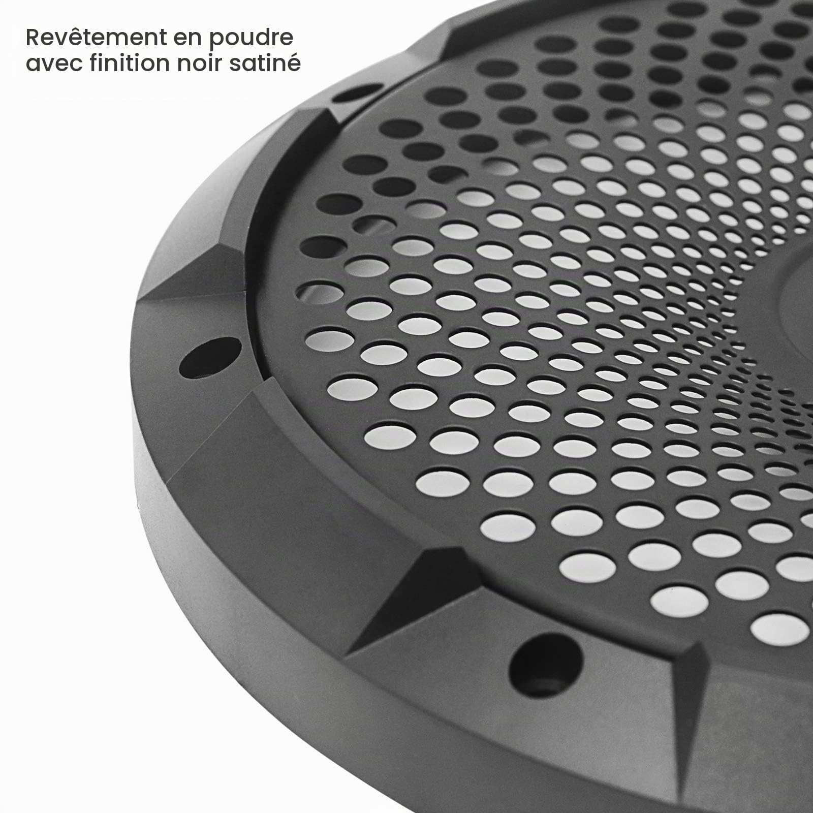 RECOIL Grille de Caisson de Basses en Maille d'acier Noire d'excursion de 10 Pouces de Haut (25 cm)