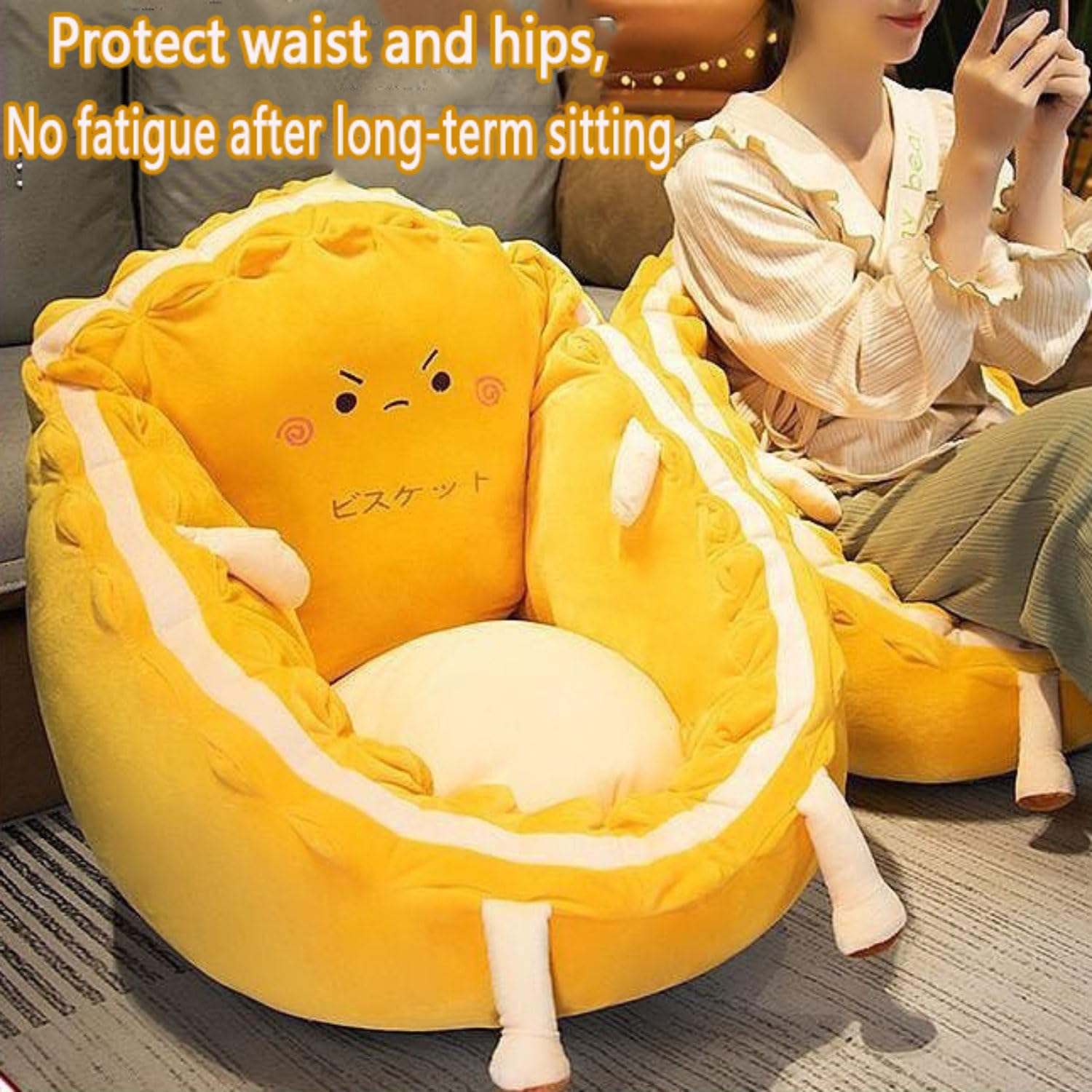 Pouf Classique avec Coussin Velours Pouf Poire avec Remplissage Chaise Canapé Pouf géant avec Dossier Ergonomique Pouf de Sol Pouf Poire Adulte avec Remplissage Pouf Chambre Pouf Salon