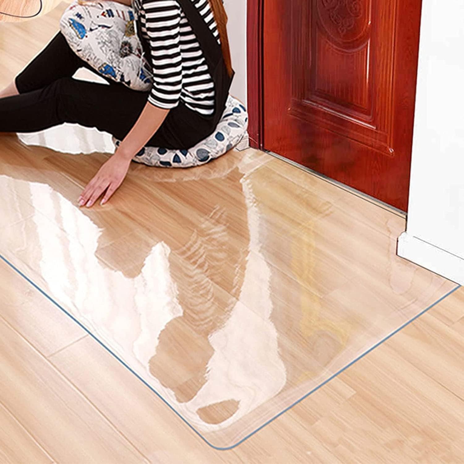 1.5mm Clear Chair Mat for Hardwood Floor, Transparent Floor Mats Wood/Tile Protection Mat for Office & Home,1.5mm-125x455cm