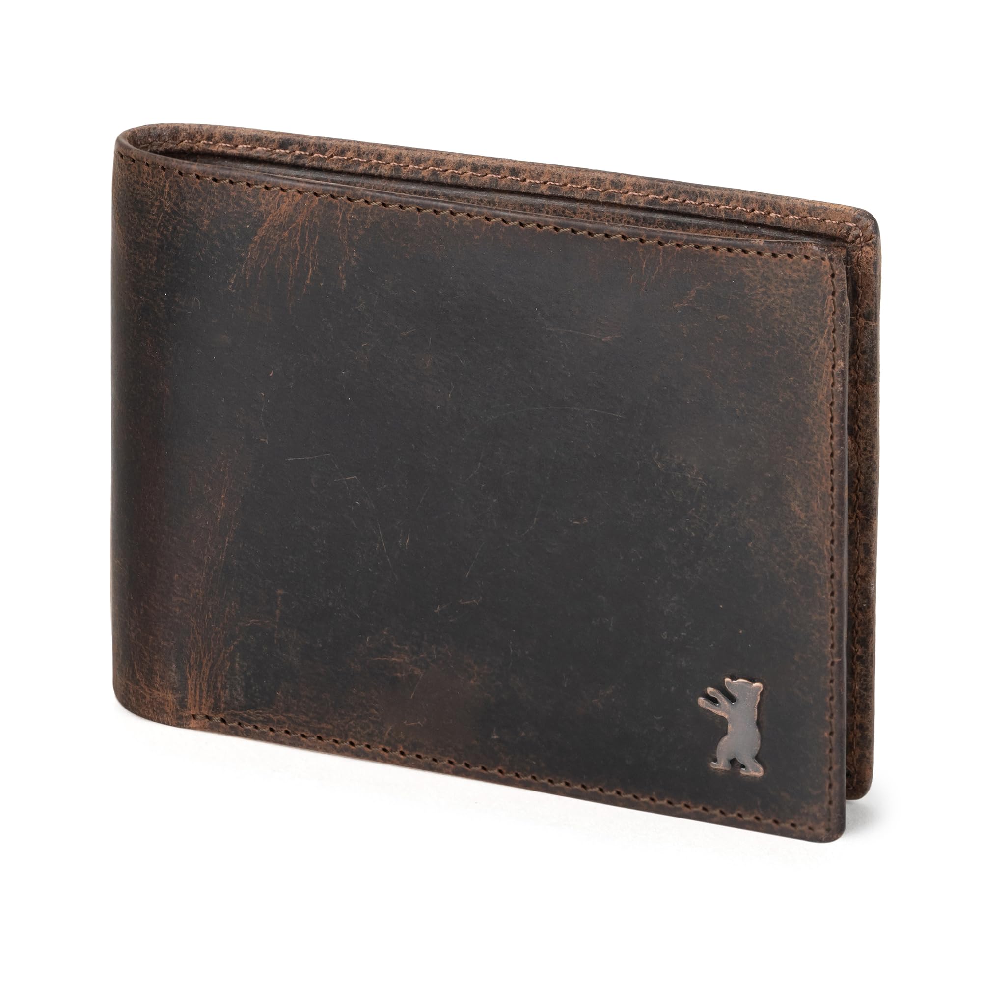 BERLINER BAGS Vintage Genuine Leather Wallet for Men Brooklyn, RFID Blocking, Bifold, Front Pocket Slim Wallet, 10 Card Holder, 2 Bills Compartment,