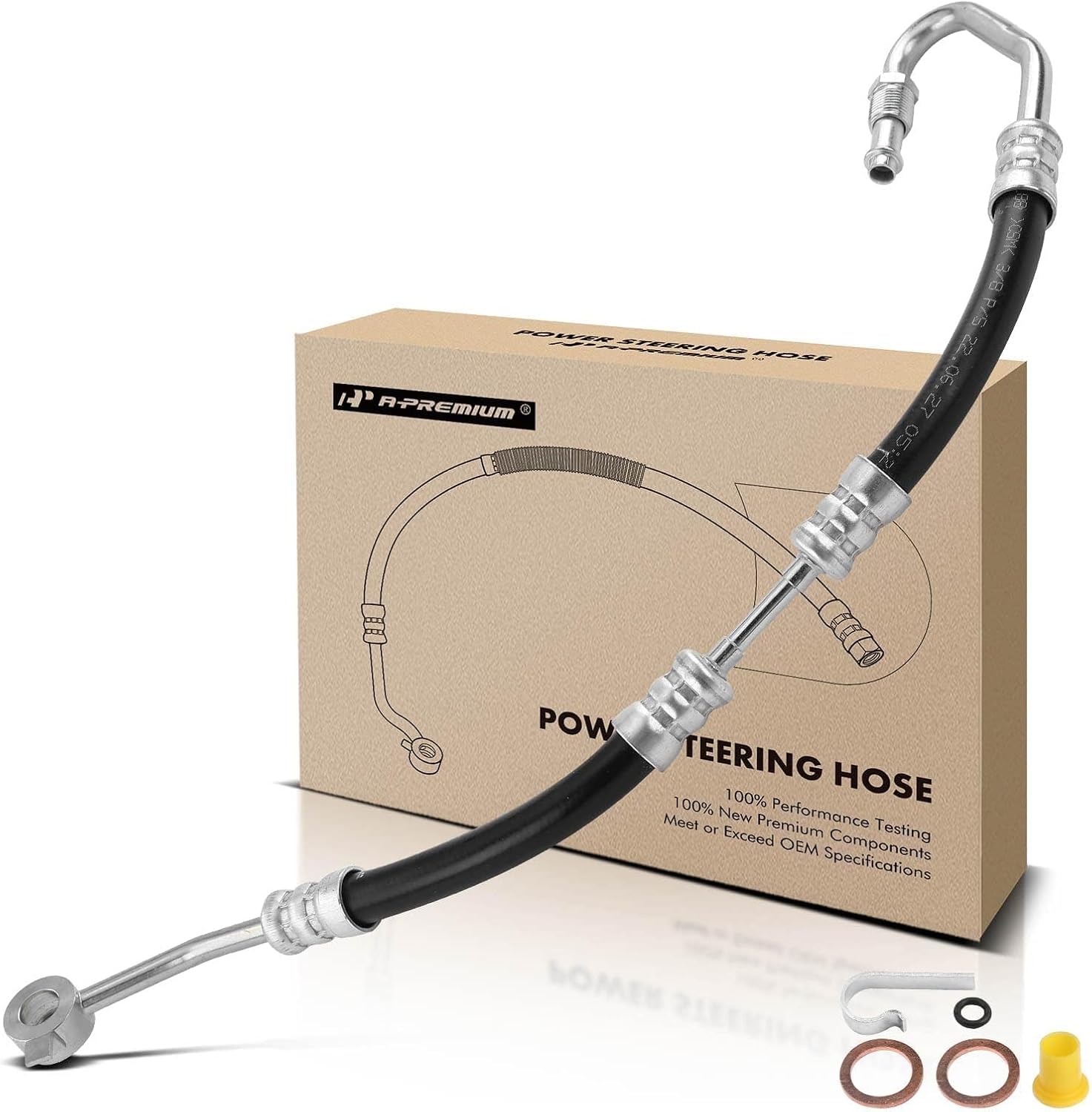 A-Premium Power Steering Pressure Hose Line Assembly Compatible with Audi Q7 2007 2008 2009 2010, 3.6L Gas, Pump to Gear/Rack