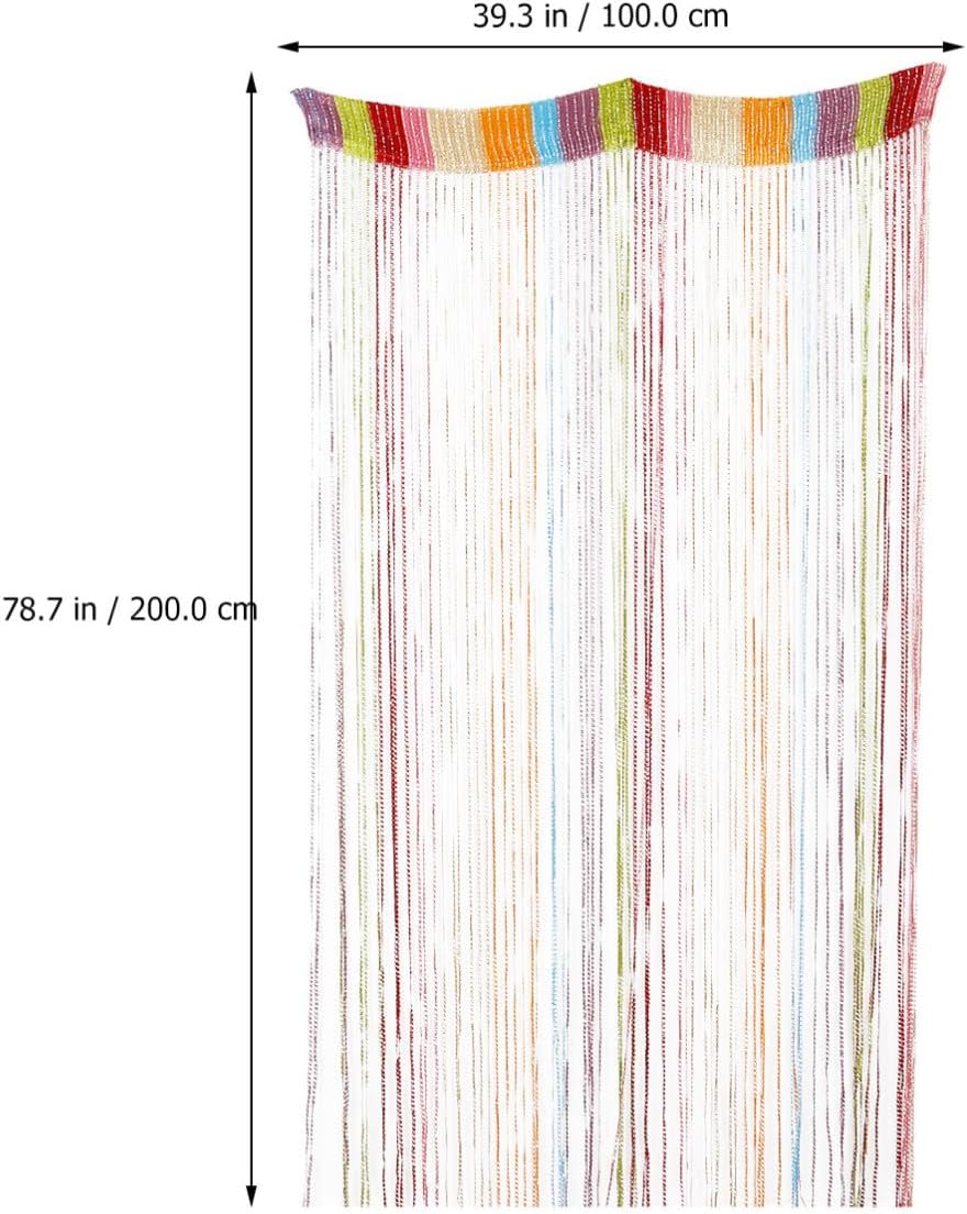 Colorful String Curtain Tassel Window Door Divider Made of Polyester with Color Fastness and Not Easy to Knot, for Photo Studio or Coffee Shop Decoration