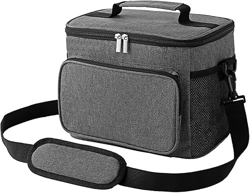 M-YOUNG Lonchera grande para adultos, bolsa térmica suave para hombres y mujeres, reutilizable, a prueba de fugas, con correa de hombro ajustable