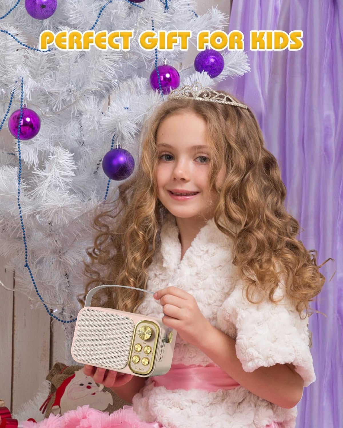 Mini Karaoke Machine for Kids with 2 Wireless Microphone, Portable Bluetooth Speaker, Kids Karaoke Machine to Sing Anywhere, for Girls, Ideal for Party, Birthday, Family Meeting - Image 6