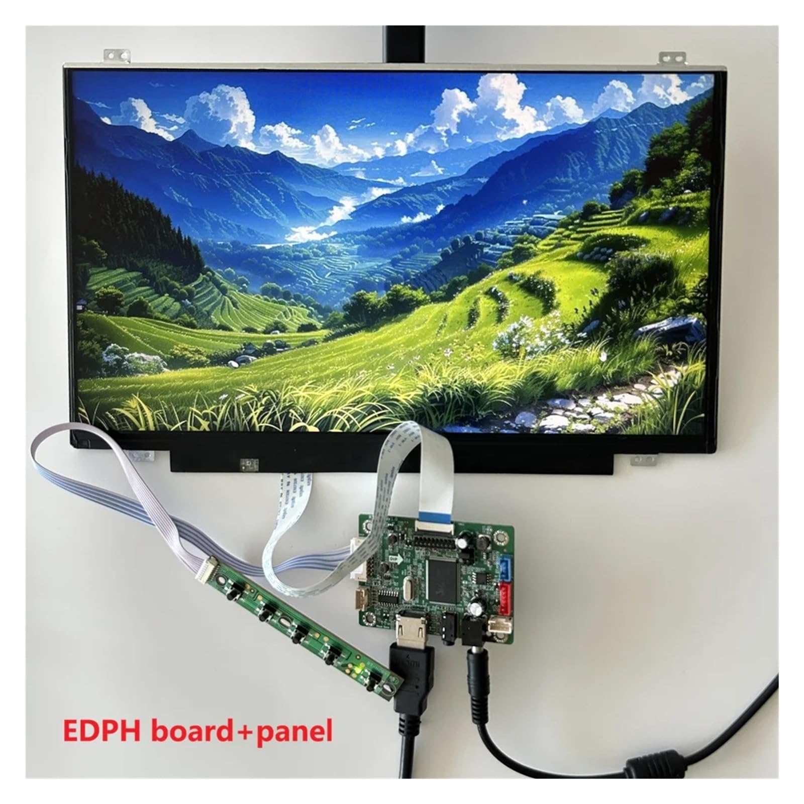 Monitor Schermo IPS Da 14 Pollici 14 "1366X768 + Kit Scheda Controller EDP VGA/Tipo C USB/HDMI Compatibile for PC X360 Lap Raspberry Kit Driver EDP(EDP board with panel)