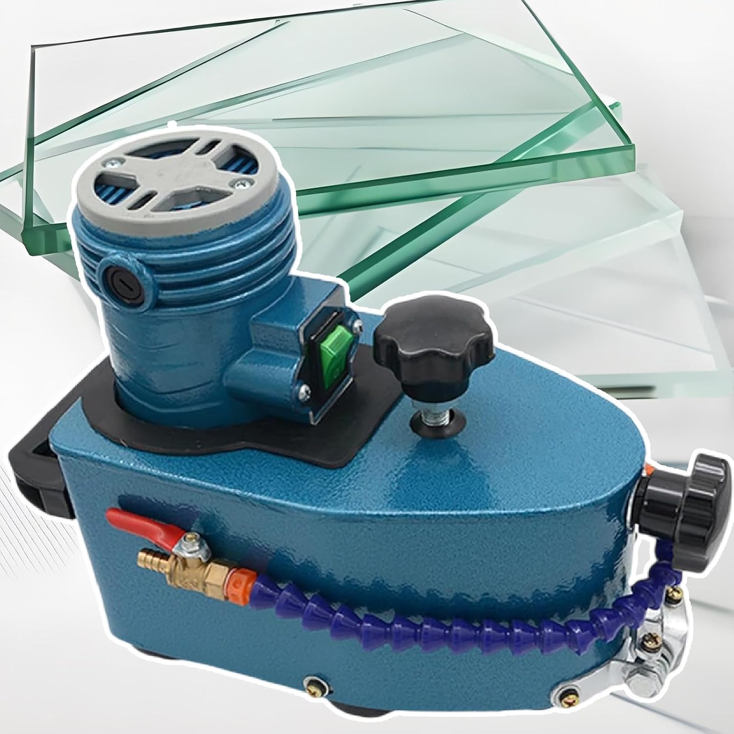 Small Glass Edging Machine/Electric Portable Glass Edger,Straight Round Bevel Edge Trimmer Grinder,Diy Glass Corner Grinding Edging Machine,For Glass Stone green