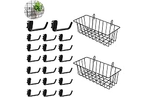 21 Mini Hooks for Hanging Wire Basket Wall Display Storage Organizer Rack