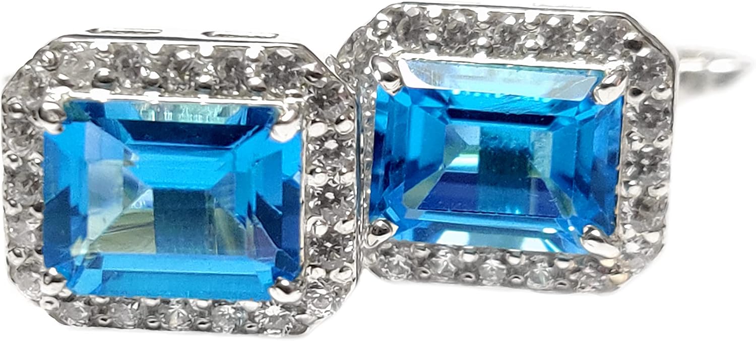 AAA Genuine Swiss Blue Topaz Cufflinks Blue Tuxedo Cufflinks November Birthstone Cufflinks Blue Engagement Cufflinks Wedding Cufflinks