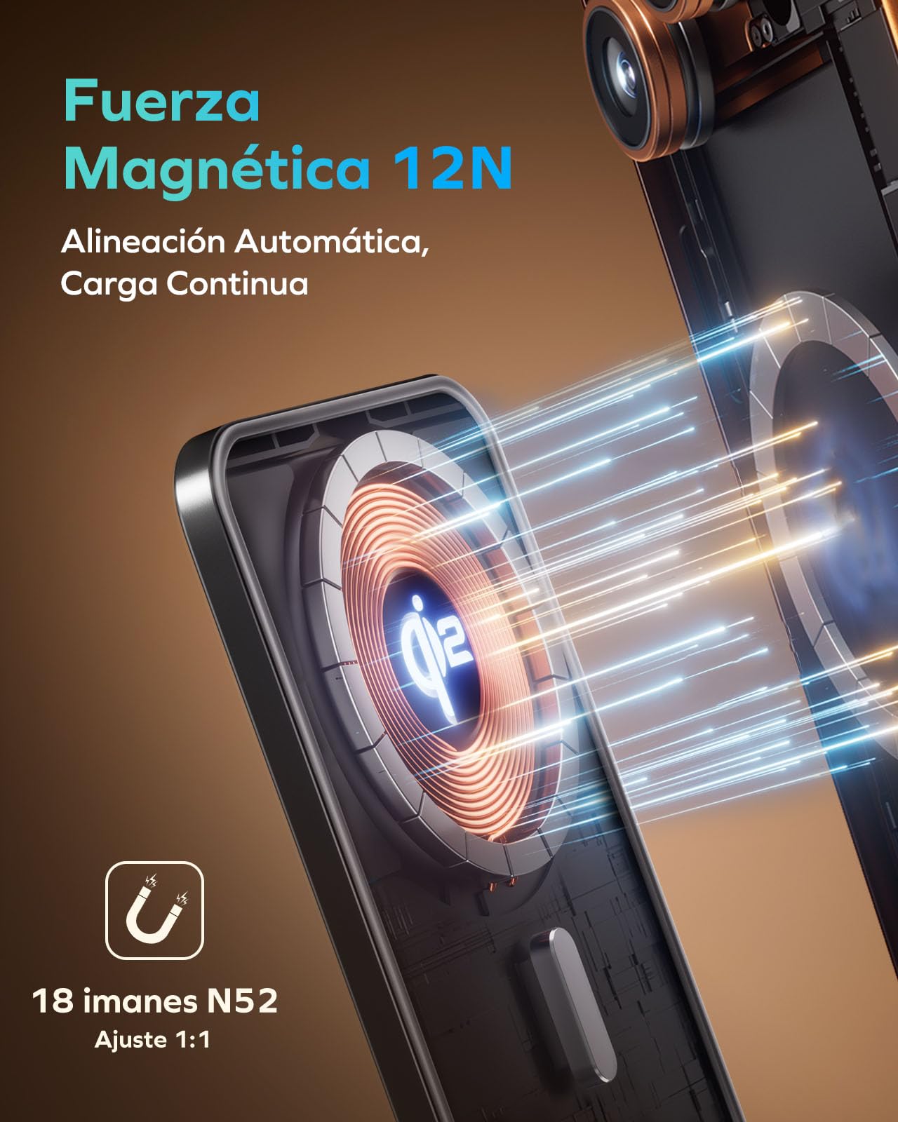 MOMAX Batería Externa Qi2 MagSafe de 5000 mAh, batería Externa inalámbrica ultradelgada con Carga rápida de 15 W y tecnología de Baja Temperatura, para iPhone/Android, Negro
