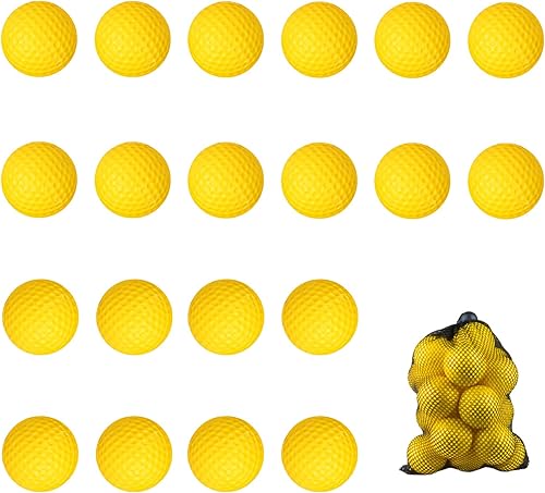 Miniatura 8 de Paquete de 20 pelotas de práctica de golf de espuma, sensación realista y práctica de vuelo limitado, pelotas de golf para patio trasero, pelotas de