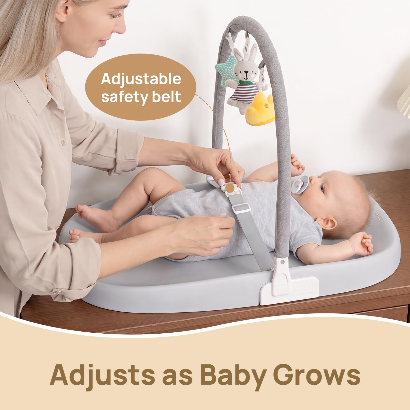 Papablic Fasciatoio, impermeabile e antiscivolo, include copertura lavabile, cinghia di sicurezza per comò standard, fasciatoio, letto, divano