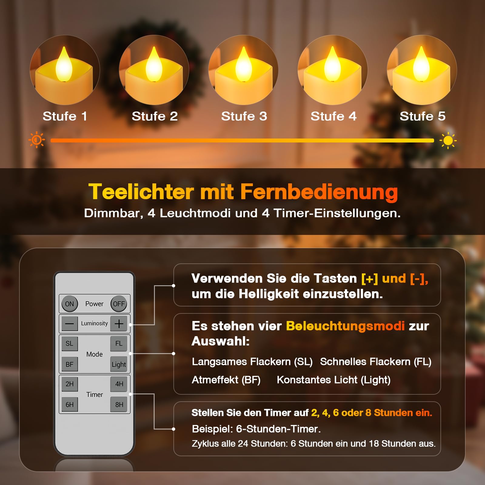 Yme 12 Stück LED Aufladbare Teelichter mit Ladestation und Fernbedienung | Lange Laufzeit Wiederaufladbar Kerzen Flackernd Dimmbar mit Timerfunktion für Halloween Weihnachten Party Deko Zimmer