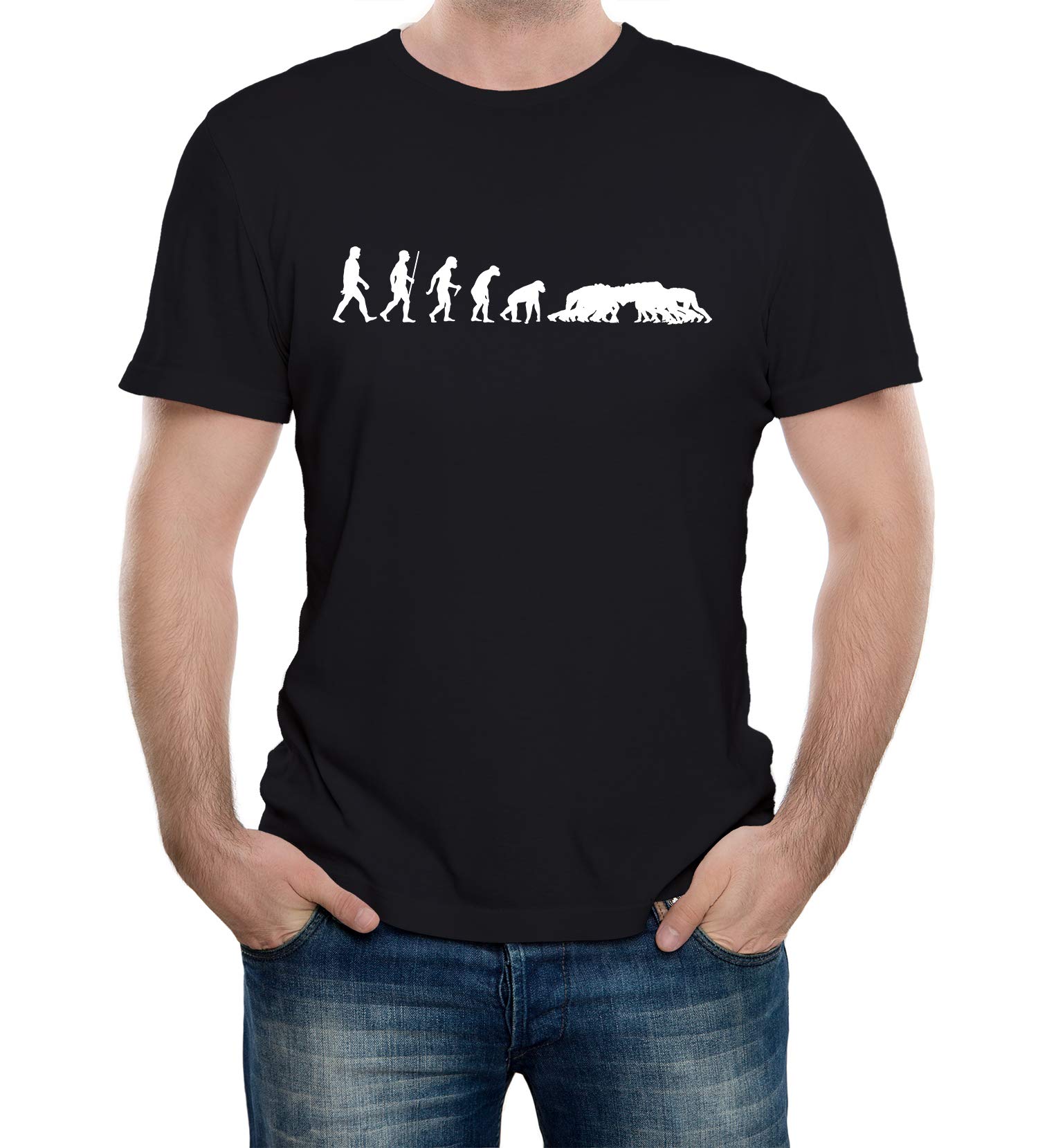 Reality Glitch Men's Black Evolution Of Rugby T-Shirt