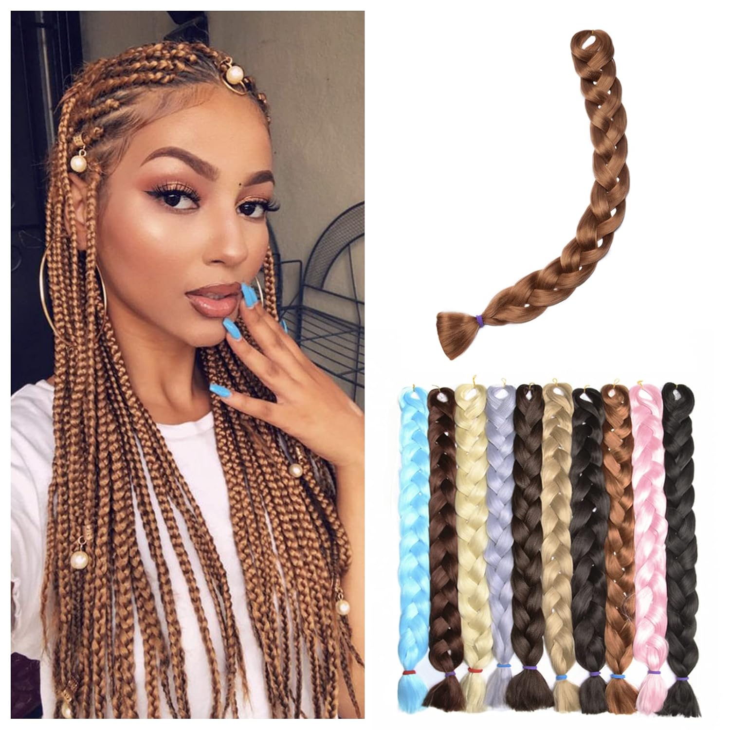 Benehair Light Auburn Braiding Hair 1 Bundle 41inch Jumbo Braiding Hair Extensions