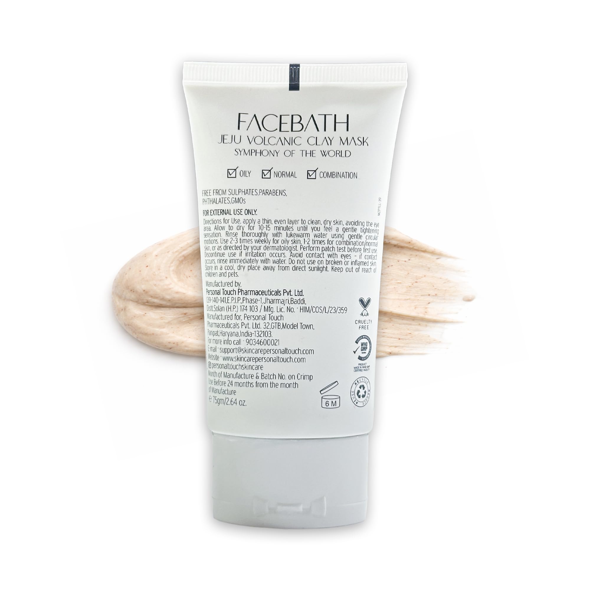 PERSONAL TOUCH SKINCARE Personal Touch Facebath Jeju Volcanic 75 g - Image 1