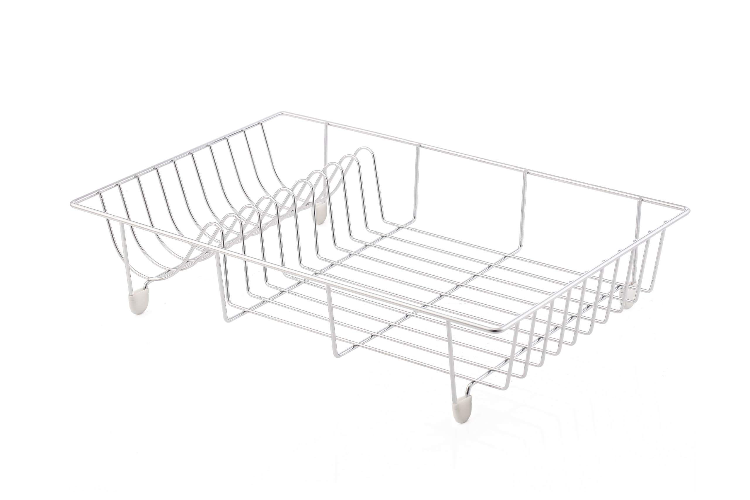 Casa & Casa Chrome Plated Dish Rack, Cup Holder, Dish Drying Rack, Pack of 1, Chrome Finished, Kitchen Accessory, Durable Dish Rack, Self-Draining Rack, Open Wire Design, Sink Organizer, Chrome