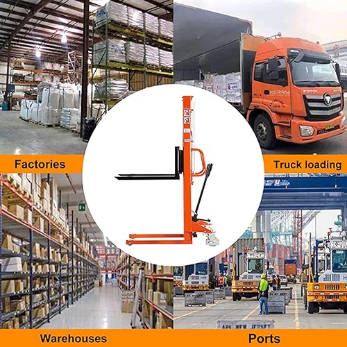 Vista 18 de Tory Carrier Material Lift, apilador manual de palés de capacidad de 2200 libras, altura de elevación de 63 pulgadas, camión hidráulico