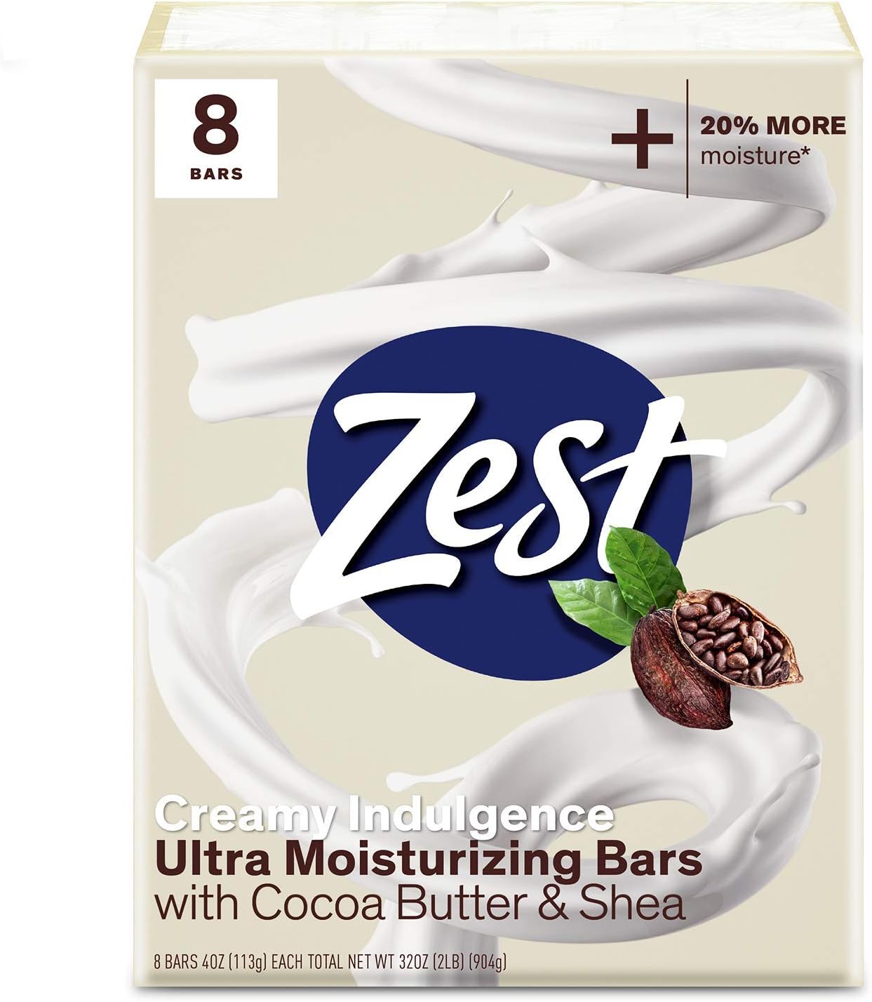 Zest Bar Soap 8 Bars Enriched With Cocoa Butter And Shea for Ultra