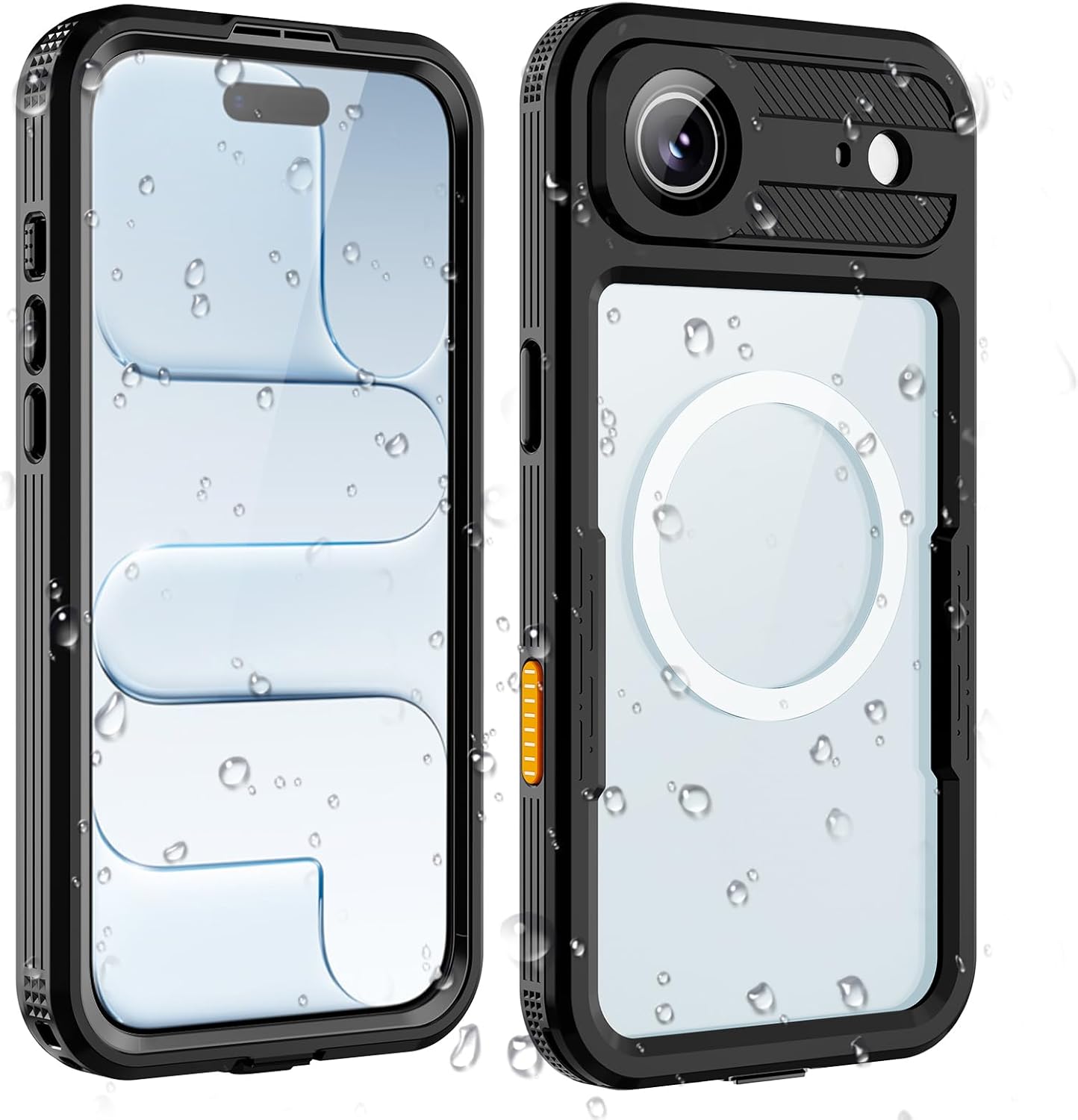 Waterproof Phone Case Compatible with iPhone 17 Air, IP68 Waterproof Shockproof Dust-Proof Phone Case with Built in Screen Protector, Full Body Protective Case (Black, 17 Air)