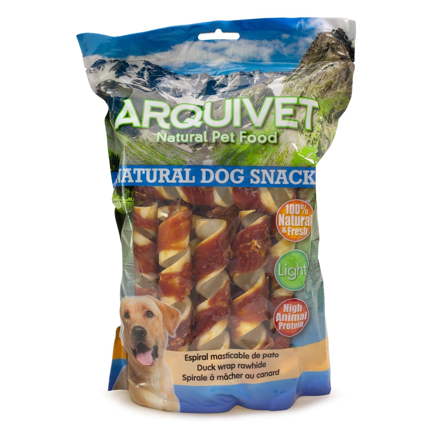 Arquivet - Espiral masticable Pato - Snacks Naturales para Perro - Premios de Pato para Perro - 720 g
