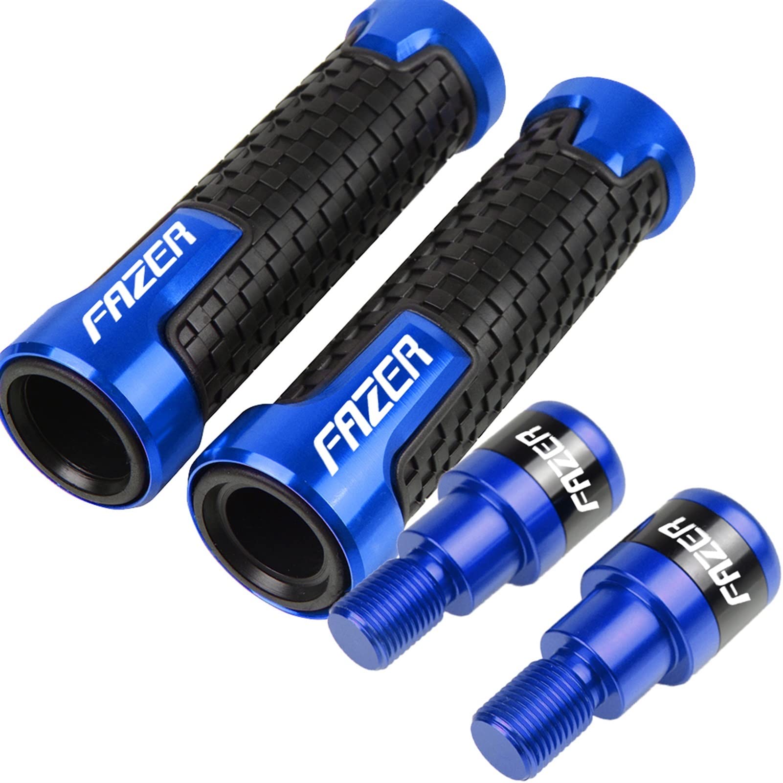 Contrapesos Manillar Moto para FZ1 FZ6 FZ6R FAZER600 600 Extremos de Agarre Mano Motocicleta más empuñaduras Manillar Cubierta Deslizante(Blue,A+B)