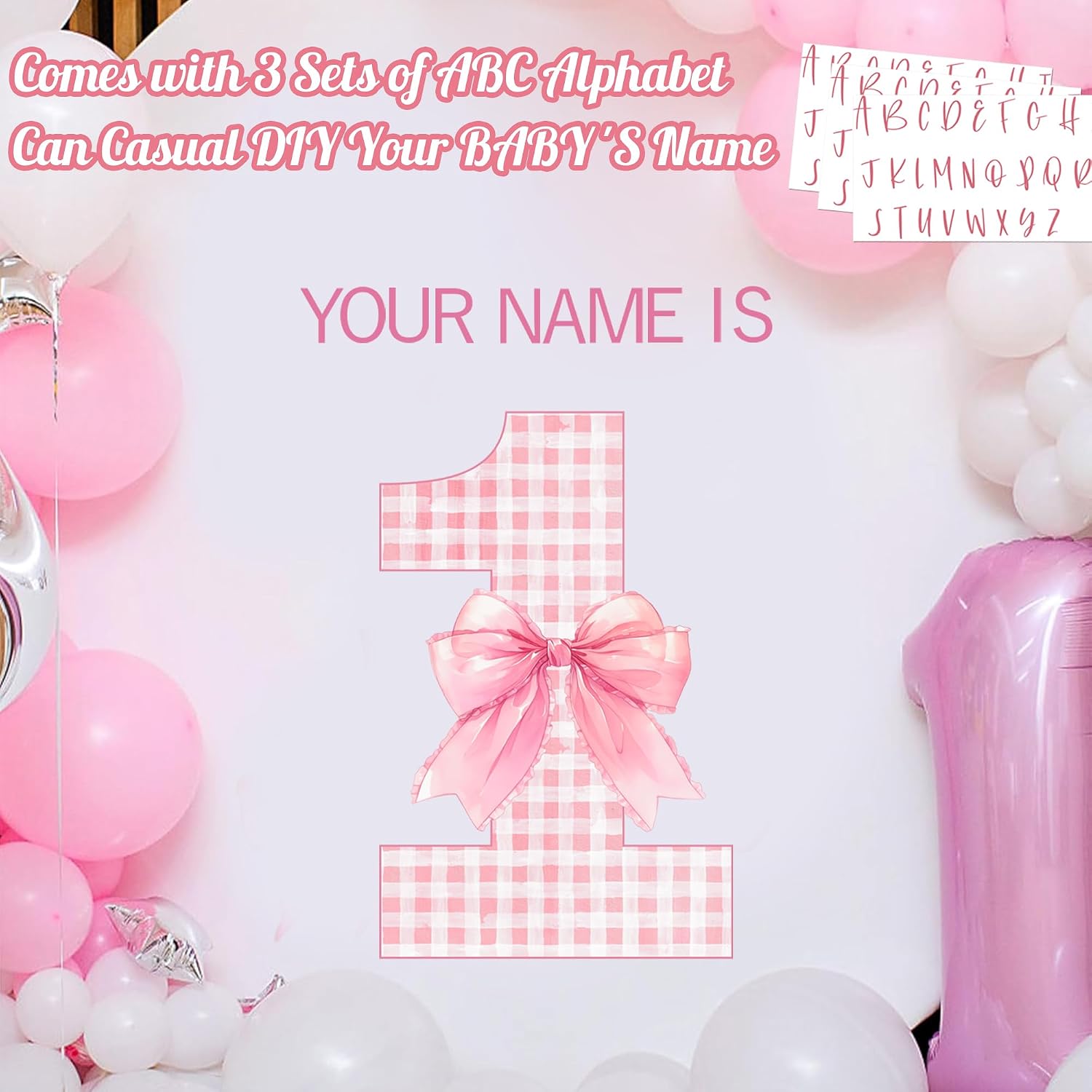 Sweet Baby Girl 1st Birthday Signs for Backdrop Custom First Birthday Decal image 2