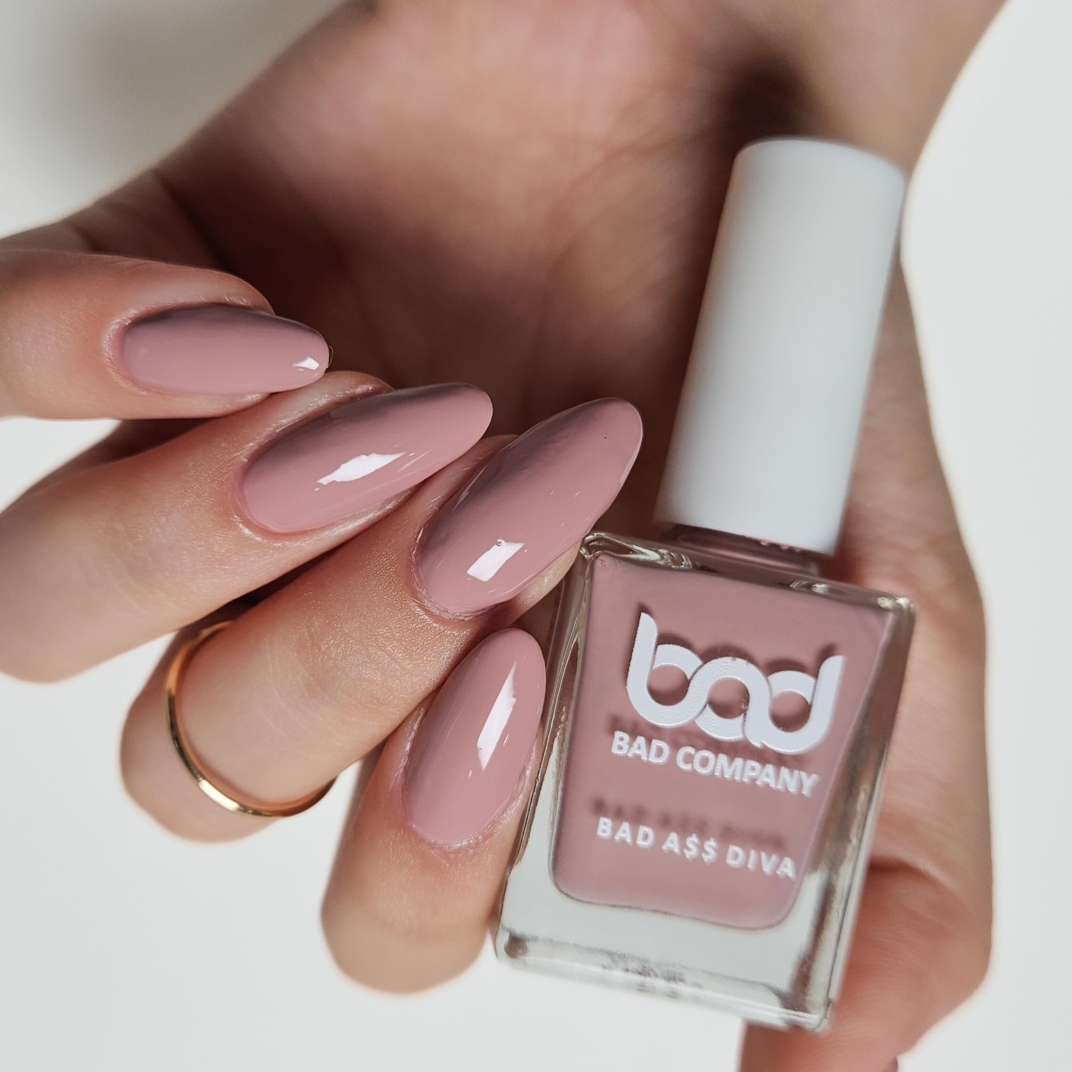 BAD COMPANY Nude Nail Polish 10Ml, No Toxin Nail Lacquer, Long  