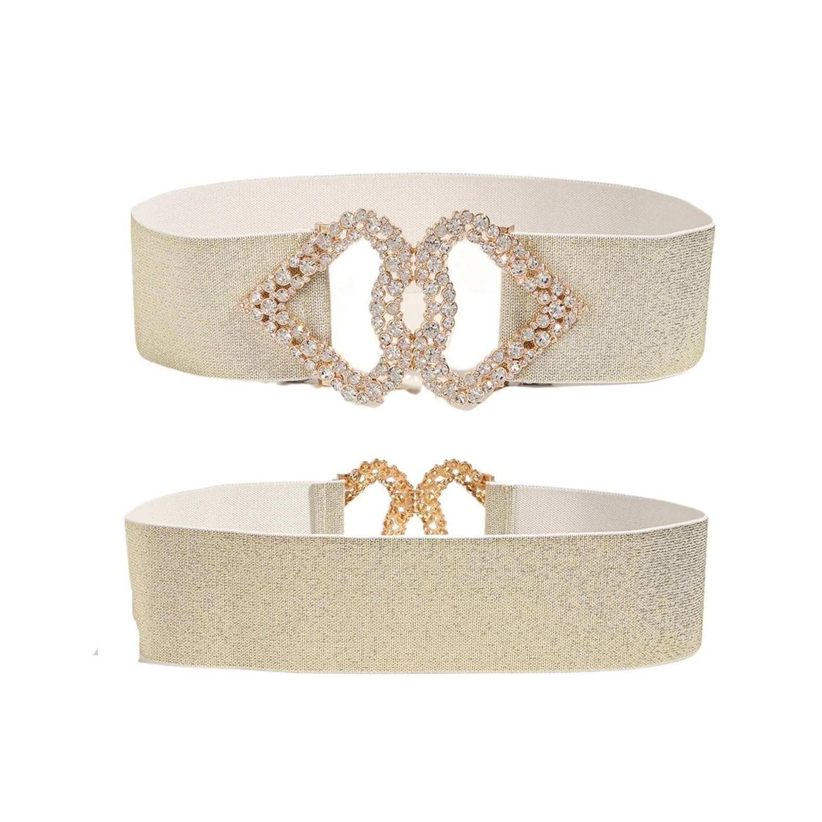 Cinturon Elastico Mujer Cinturones de corsé anchos elásticos con hebilla corazón diamantes imitación for mujer, fajas for vestido pretina elástica diseño for invierno y verano