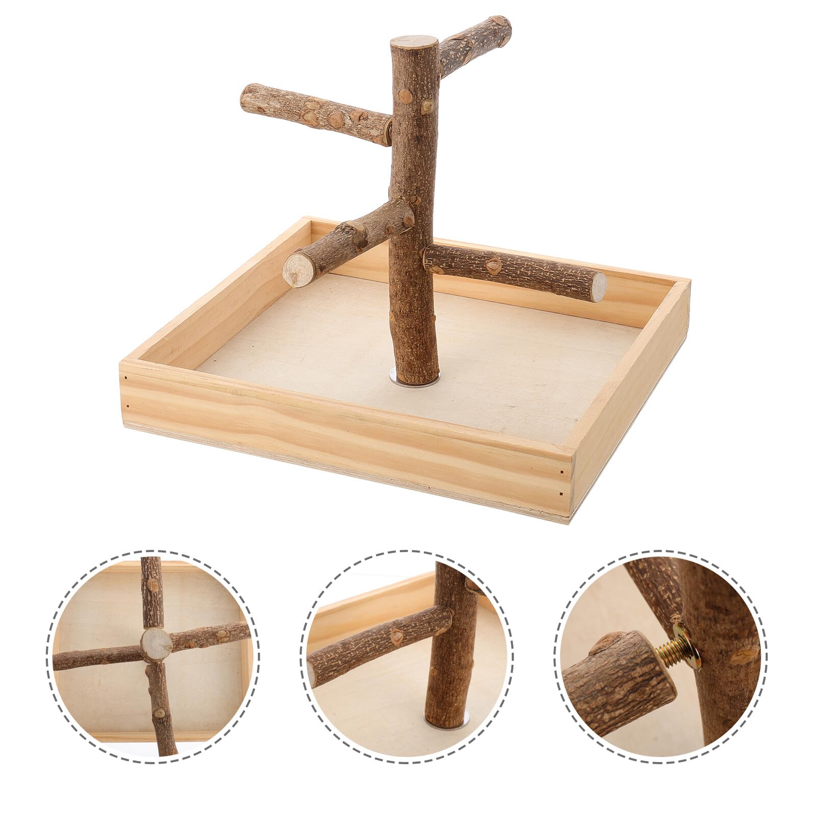 De Madera para Pájaros Percha De Entrenamiento para Loros Soporte De Madera Resistente para Pájaros Pequeños Entrenamiento y Ejercicio En Jaula para Canarios y Loros