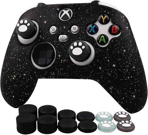RALAN Funda protectora de silicona antideslizante para controlador de Xbox Series compatible con Xbox Series Gamepad Joystick con 4 tapas de gato y
