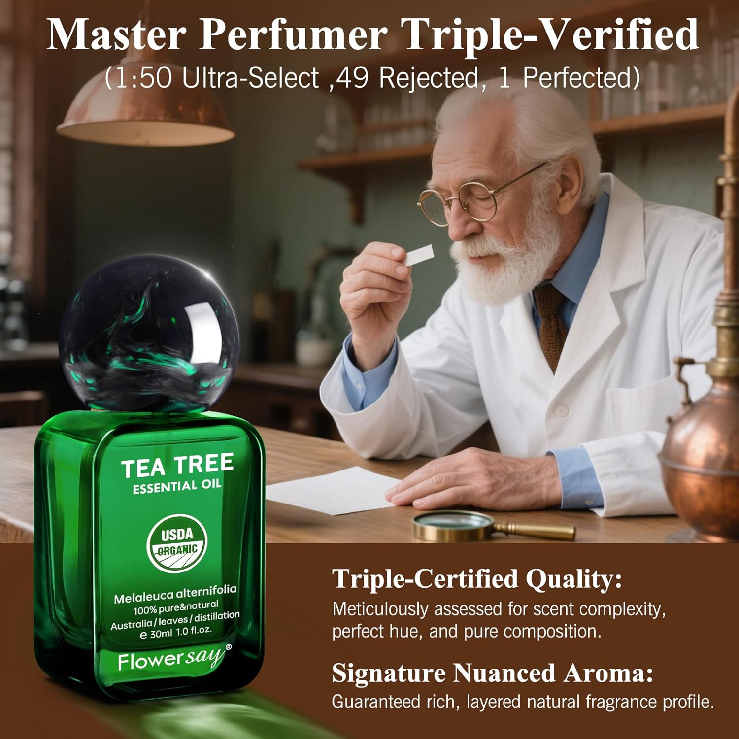 Flower Say Tea Tree Essential Oil for Skin, USDA Organic Tea Tree Oil for Hair, 100% Pure & Nature Essential Oil for Toenails, Diffuser, Aromatherapy-30ml - Image 5