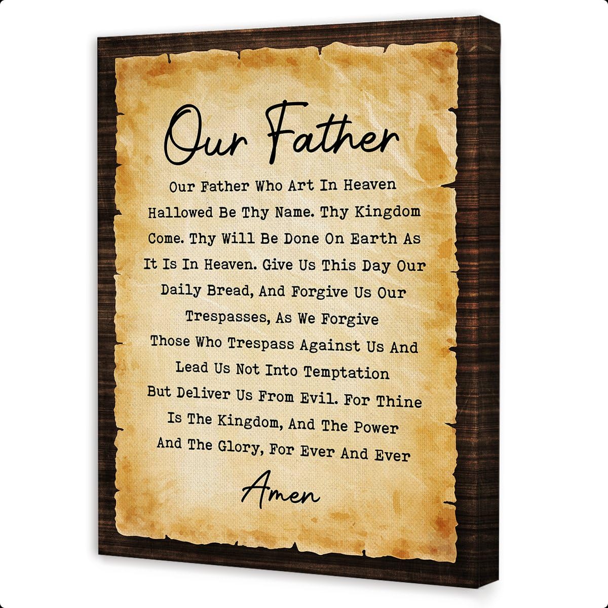 Amazon.com: Our Father Prayer Wall Decor,Lords Prayer Canvas Wall