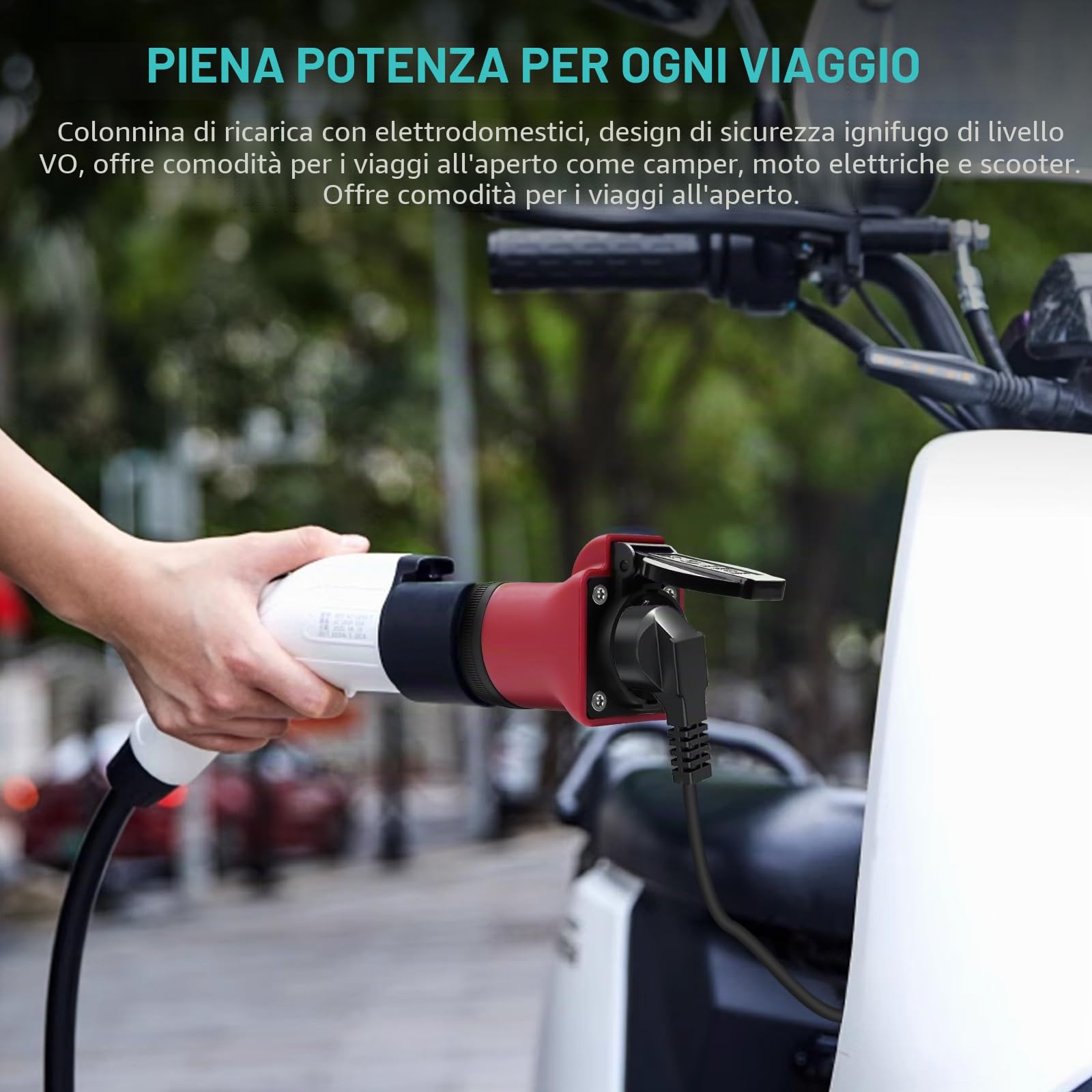 Adattatore da Tipo 2 a Schuko 16A tipo 2 Motociclette Elettriche e bici Elettriche presa Schuko,Adattatore per Stazione di Ricarica