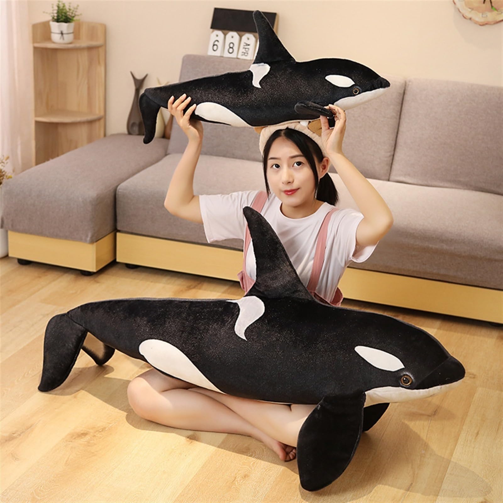 Peluche Orca Morbido 50 Cm – Giocattolo Coccoloso A Forma Di Balena Assassina – Regalo Per Bambini E Decorazione Marina