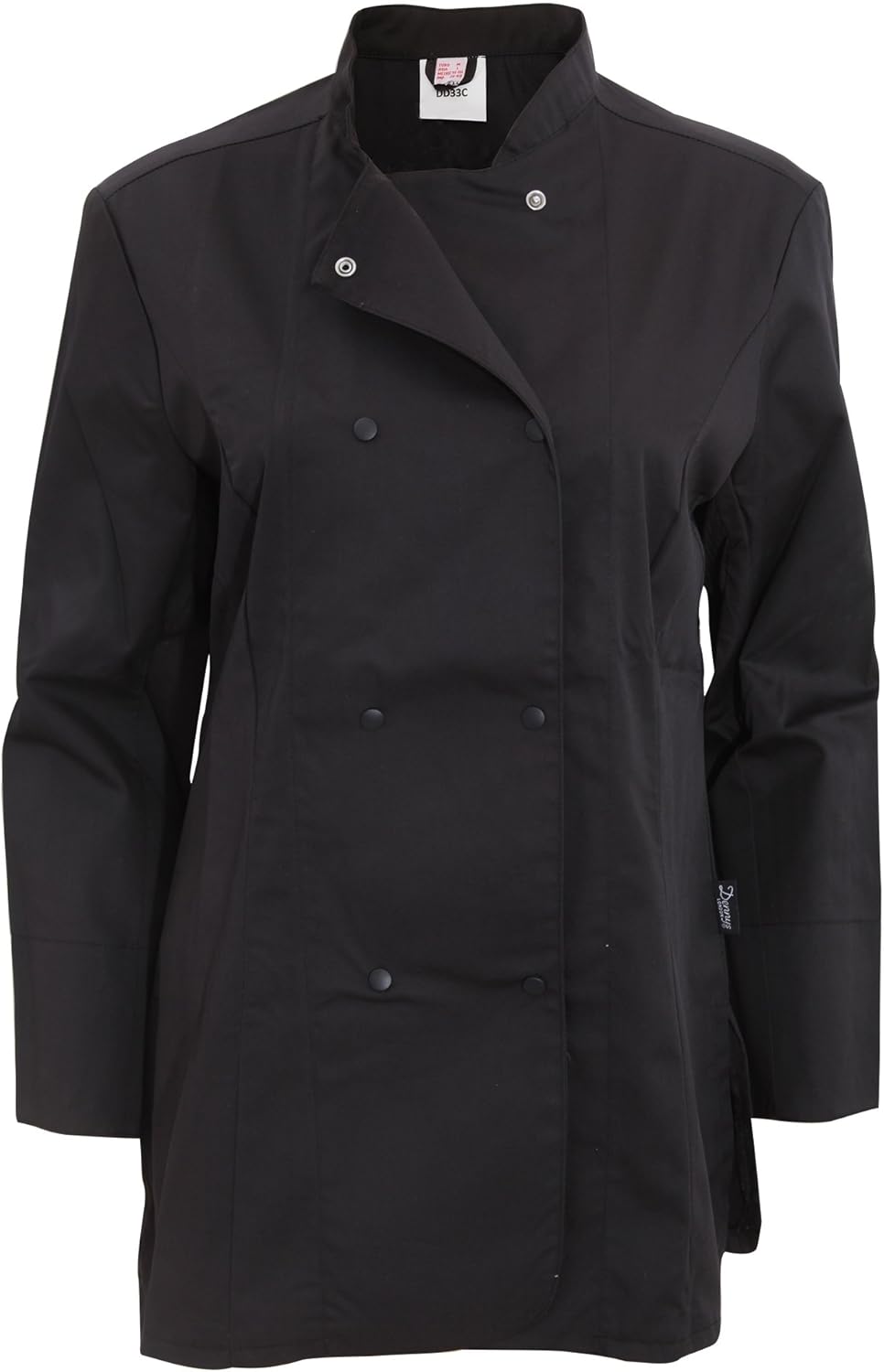 Denny's Womens/Ladies Long Sleeve Fitted Chef Jacket (M) (Black)
