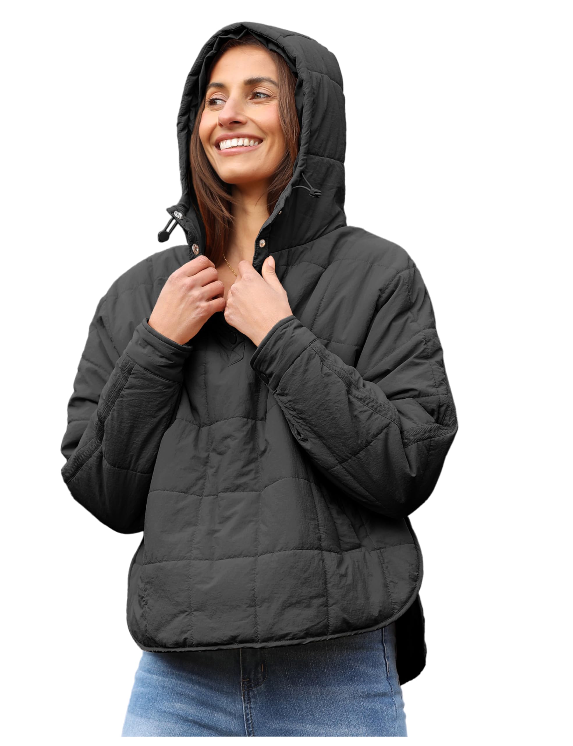 AMEBELLE Women's Oversized Hooded Puffer Jacket Quilted Jackets for Women Lightweight Winter Warm Padded Hoodies Coat
