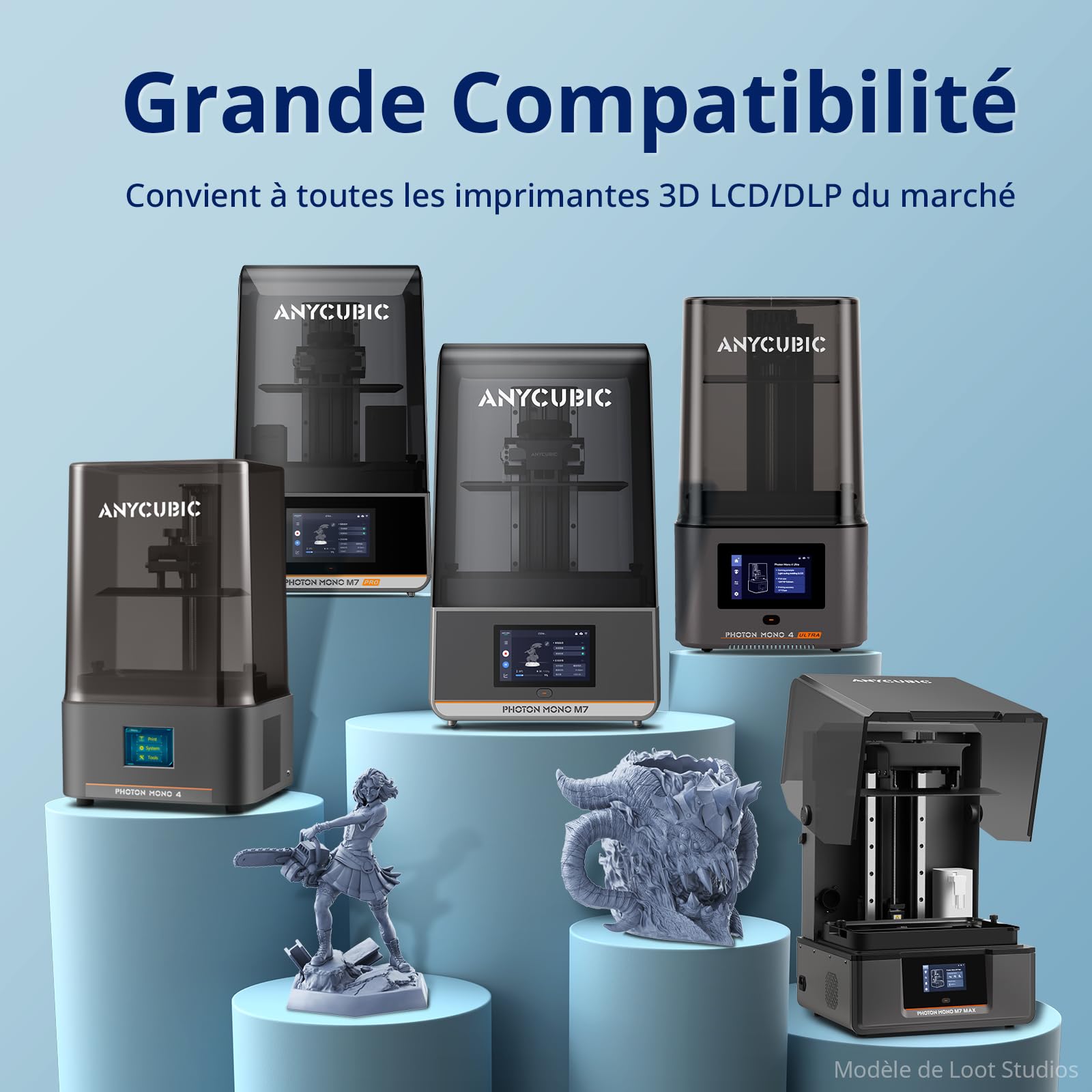 ANYCUBIC Résine Water-Wash 2.0, Résine Imprimante 3D 4K/8K/12K, Haute Précision et Grande Résilience, Résine Lavable à l'Eau pour LCD DLP l'Impression 3D, Clair 1KG