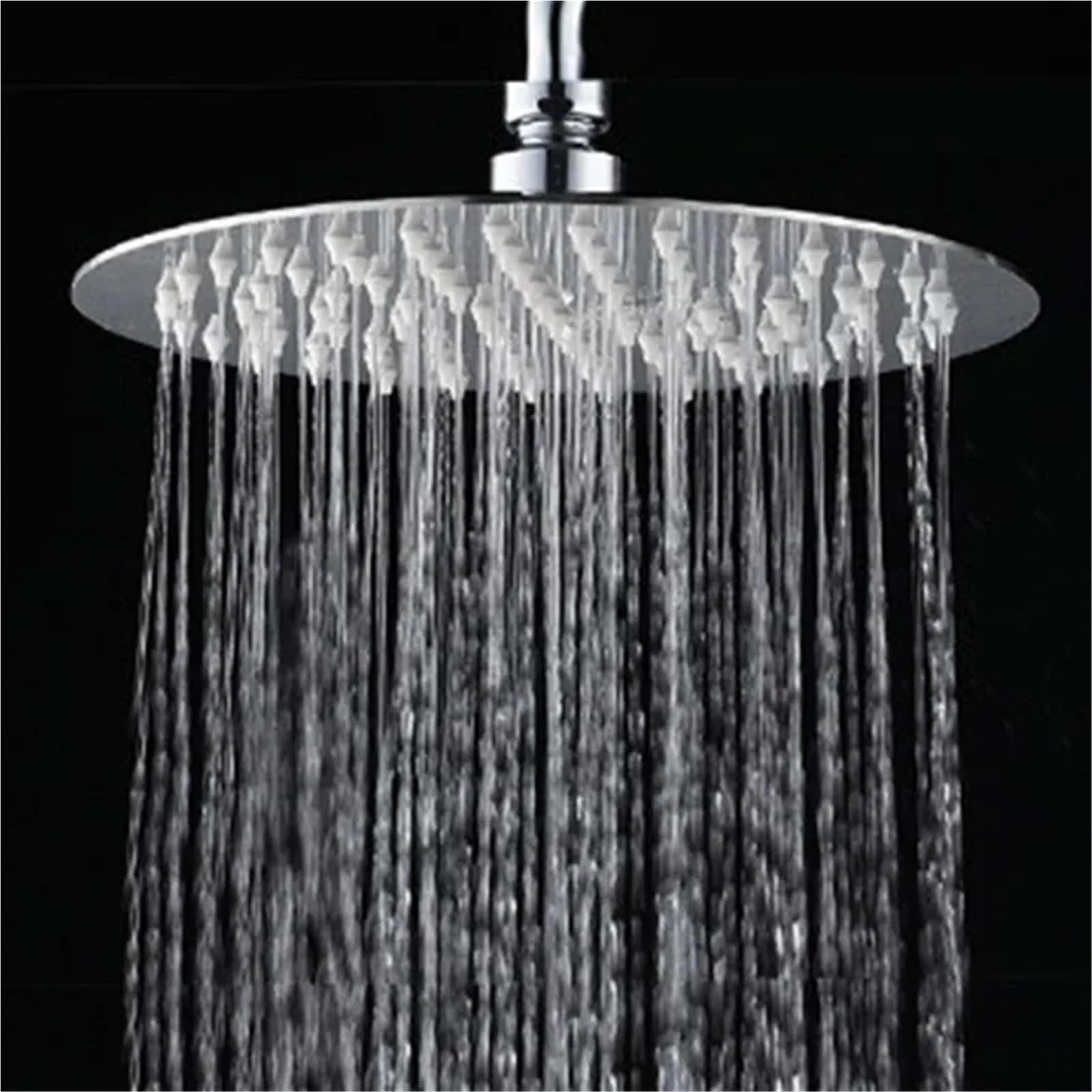 Soffione Doccia Soffioni doccia 10/8/6 pollici in acciaio inossidabile ultra sottile a cascata soffione a pioggia quadrato rotondo(Round,25cm)