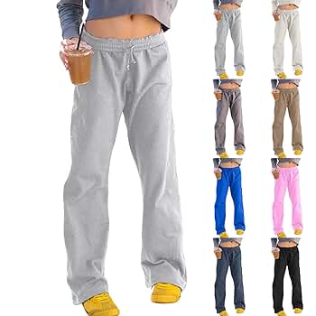 Amazon.com: Baggy Wide Leg Sweatpants Women Drawstring Low