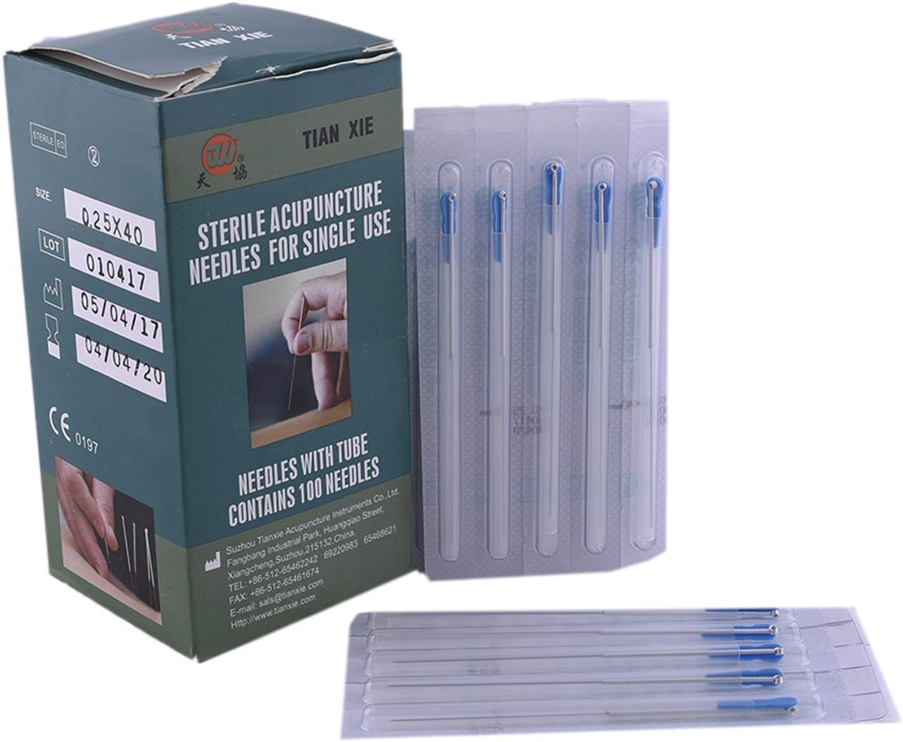 ACP ACUPRESSURE Sterile Acupuncture Needles for Single Use (Size 0.25 * 40) Pack of 100 Needles