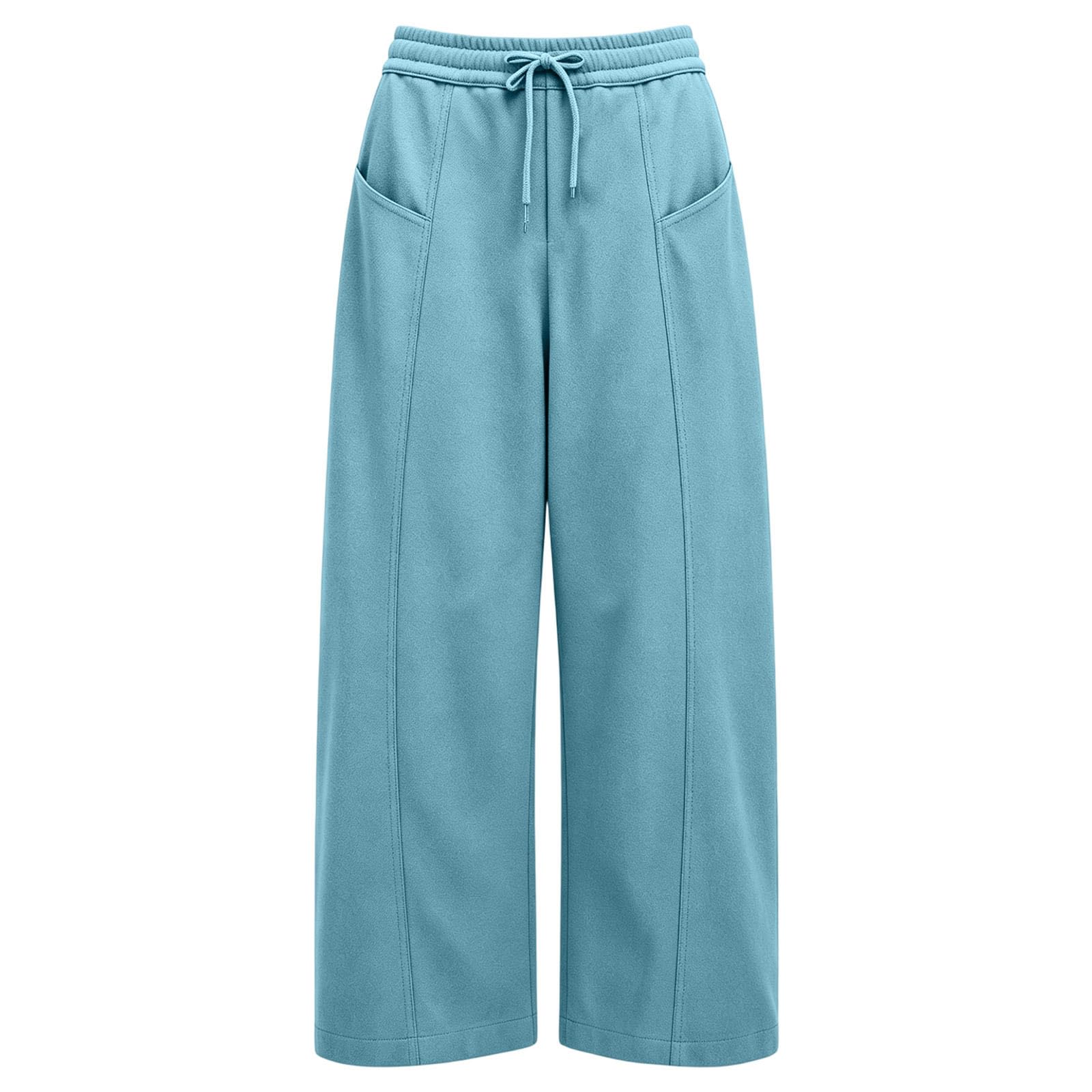 Pantaloni Donna Invernali Caldi Gamba Larga Pants Pantalone A Vita Alta vestibilità Ampia Casual Sport Lounge Pantaloni Donna Invernale con Coulisse Pants Activewear con Tasche Streetwear