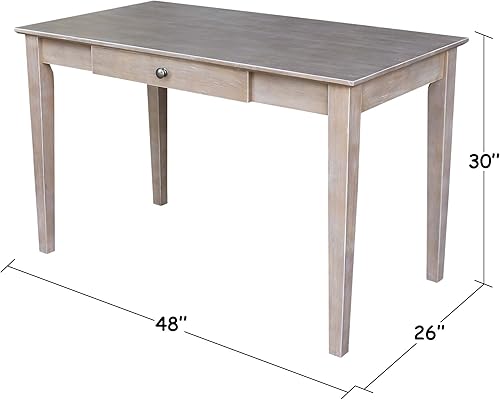 Miniatura 43 de IC International Concepts, Escritorio con cajón, madera maciza, parawood real, 48 pulgadas de ancho x 26 pulgadas de profundidad x 30 pulgadas de